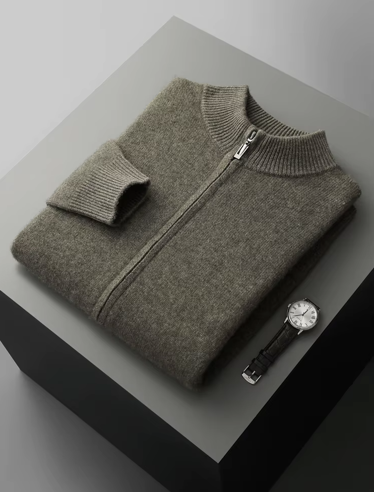 Merino Ull Full Zip Grønn