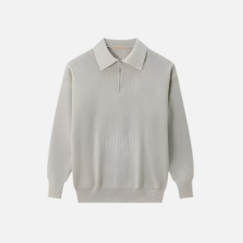 Polo-Pullover mit halbem Reißverschluss