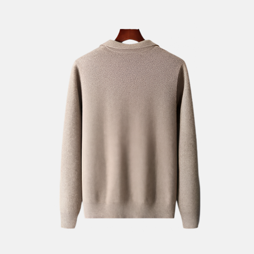 Beige Polo Ull Zip Jakke