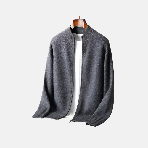 Merino Ull Full Zip Grå