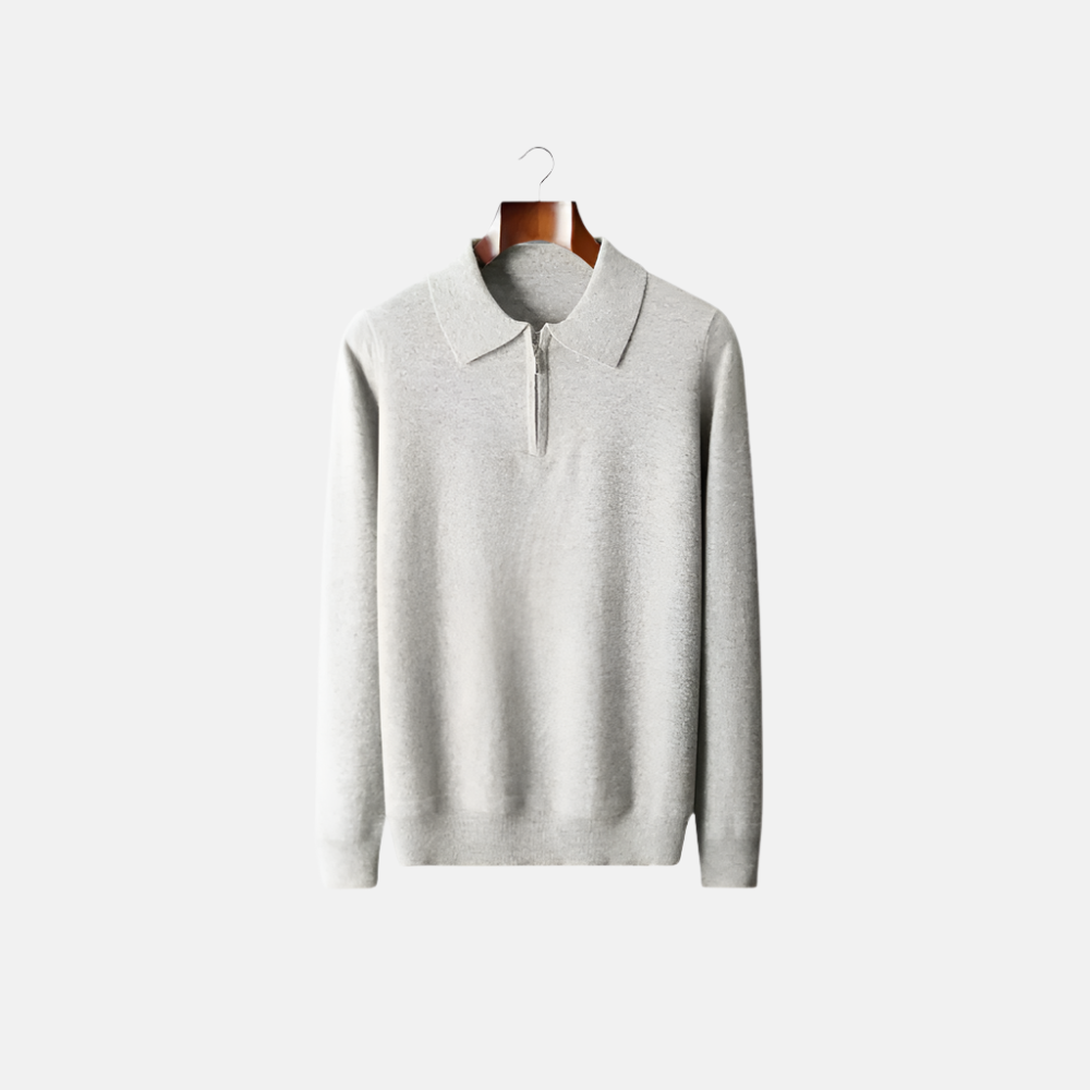 Merino Ull Polo Quarter Zip