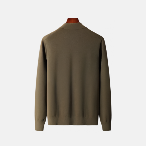 Oliven Polo Ull Zip Jakke