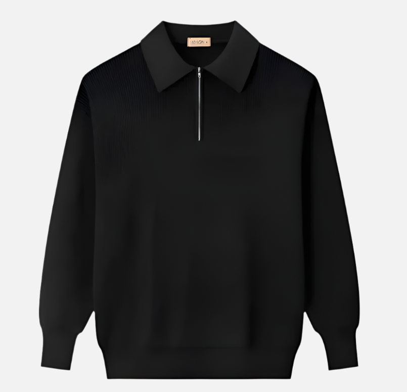 Polo-Pullover mit halbem Reißverschluss