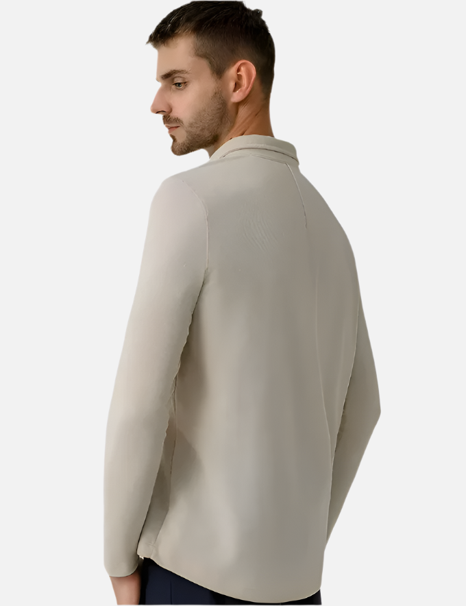 Polo Langarm Beige