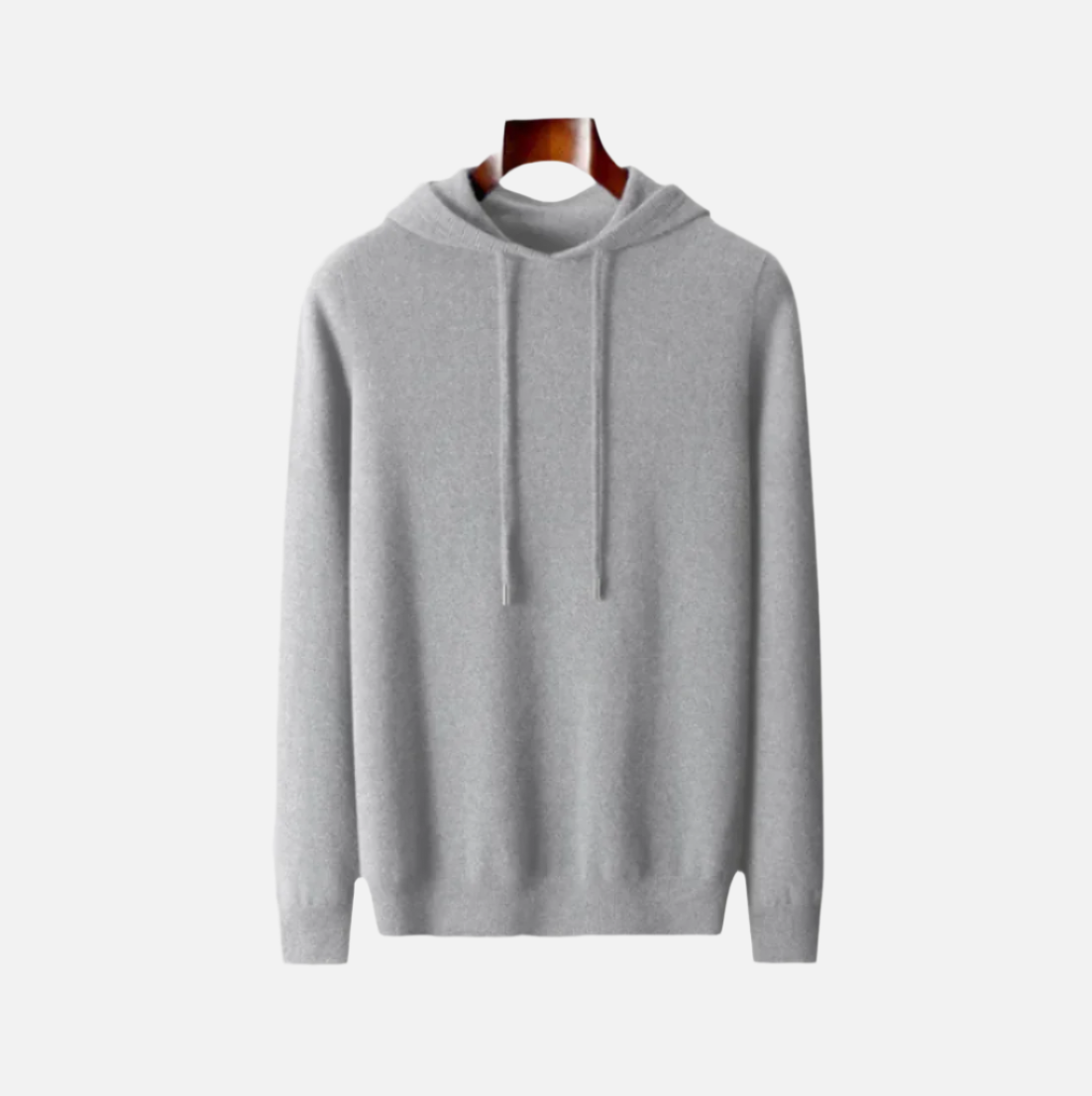 Lys Grå Merino Ull Hoodie