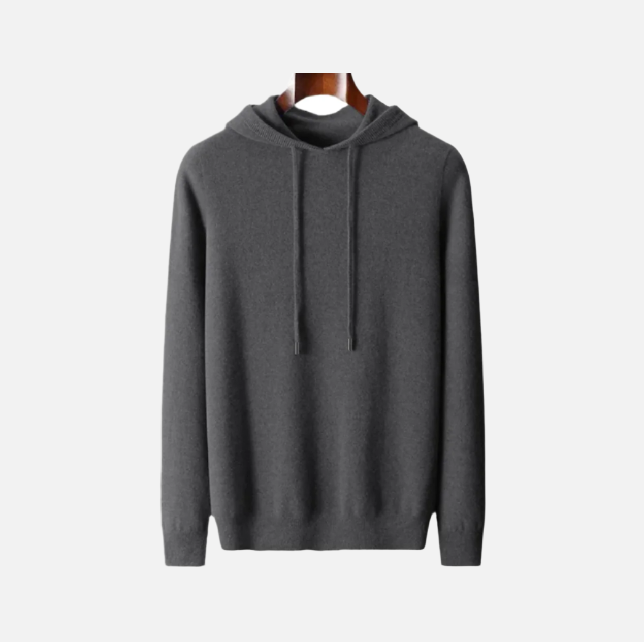 Mørk Grå Merino Ull Hoodie