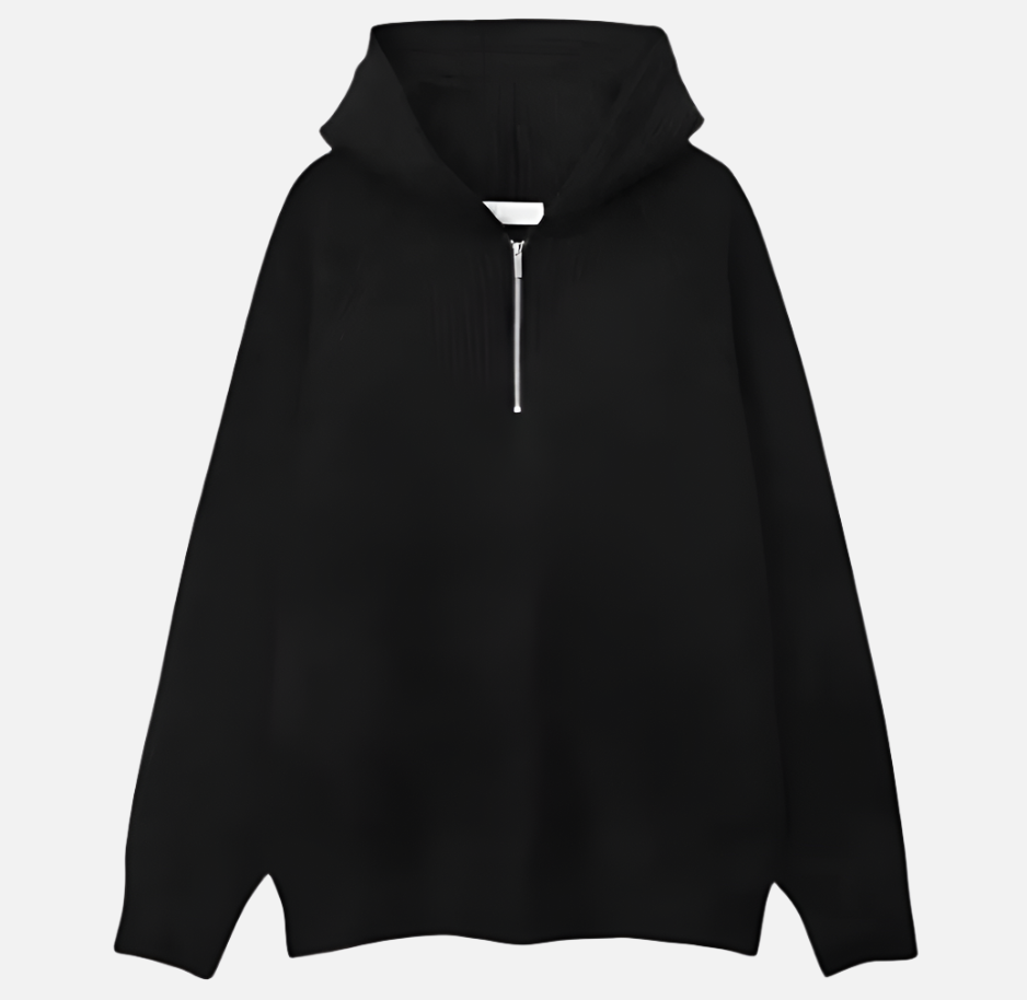 Kapuzenjacke mit halbem Reißverschluss