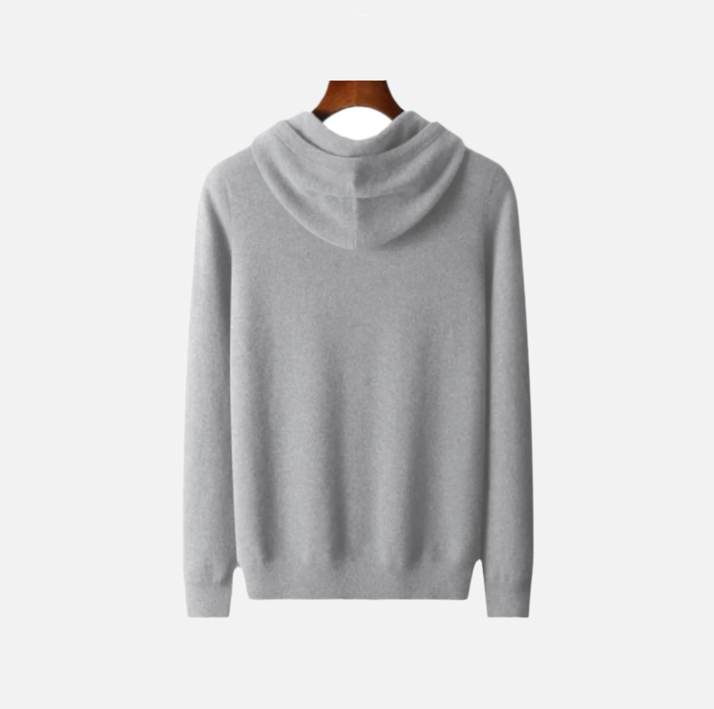 Lys Grå Merino Ull Hoodie