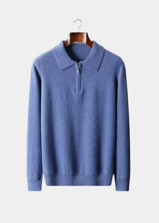 Merino Ull Polo Quarter Zip