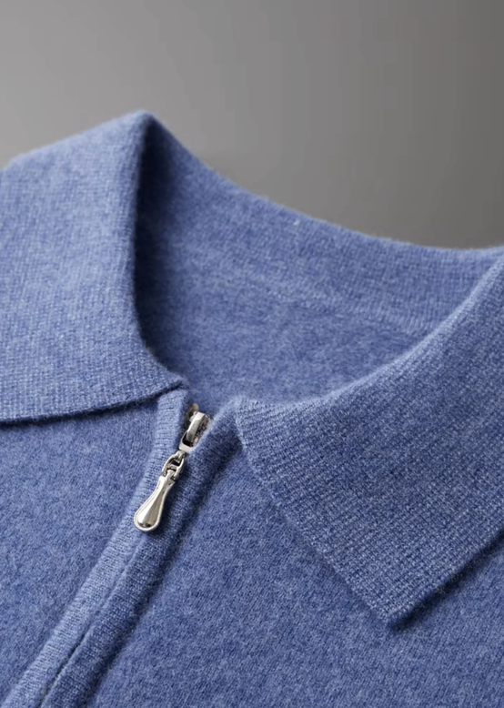 Merino Ull Polo Quarter Zip