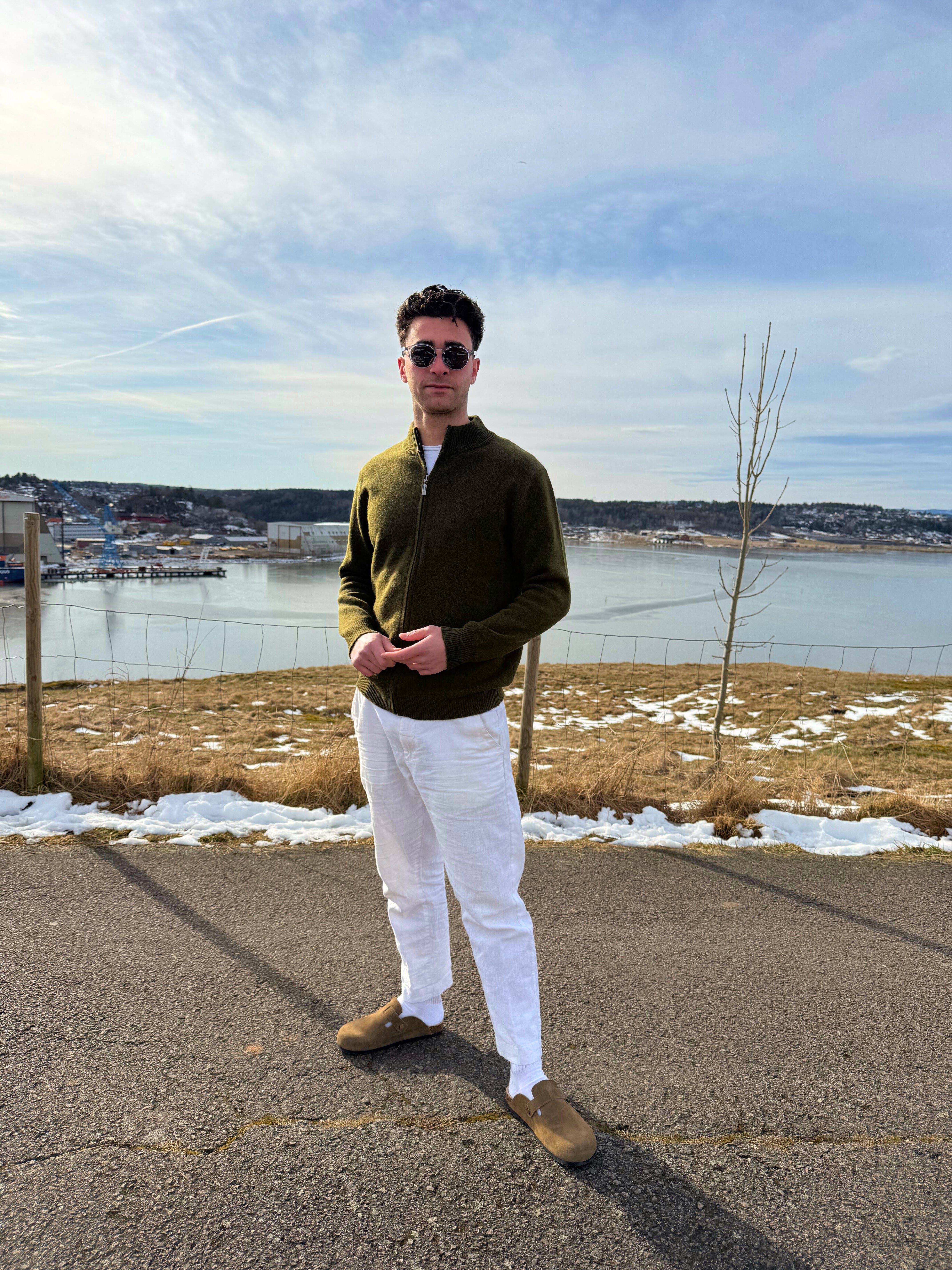 Merino Ull Full Zip Grønn